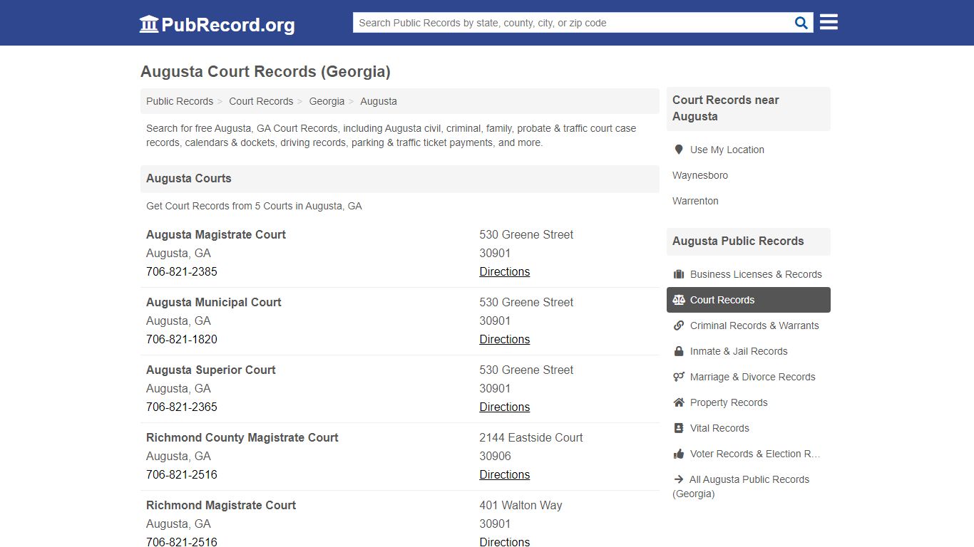 Free Augusta Court Records (Georgia Court Records) - PubRecord.org